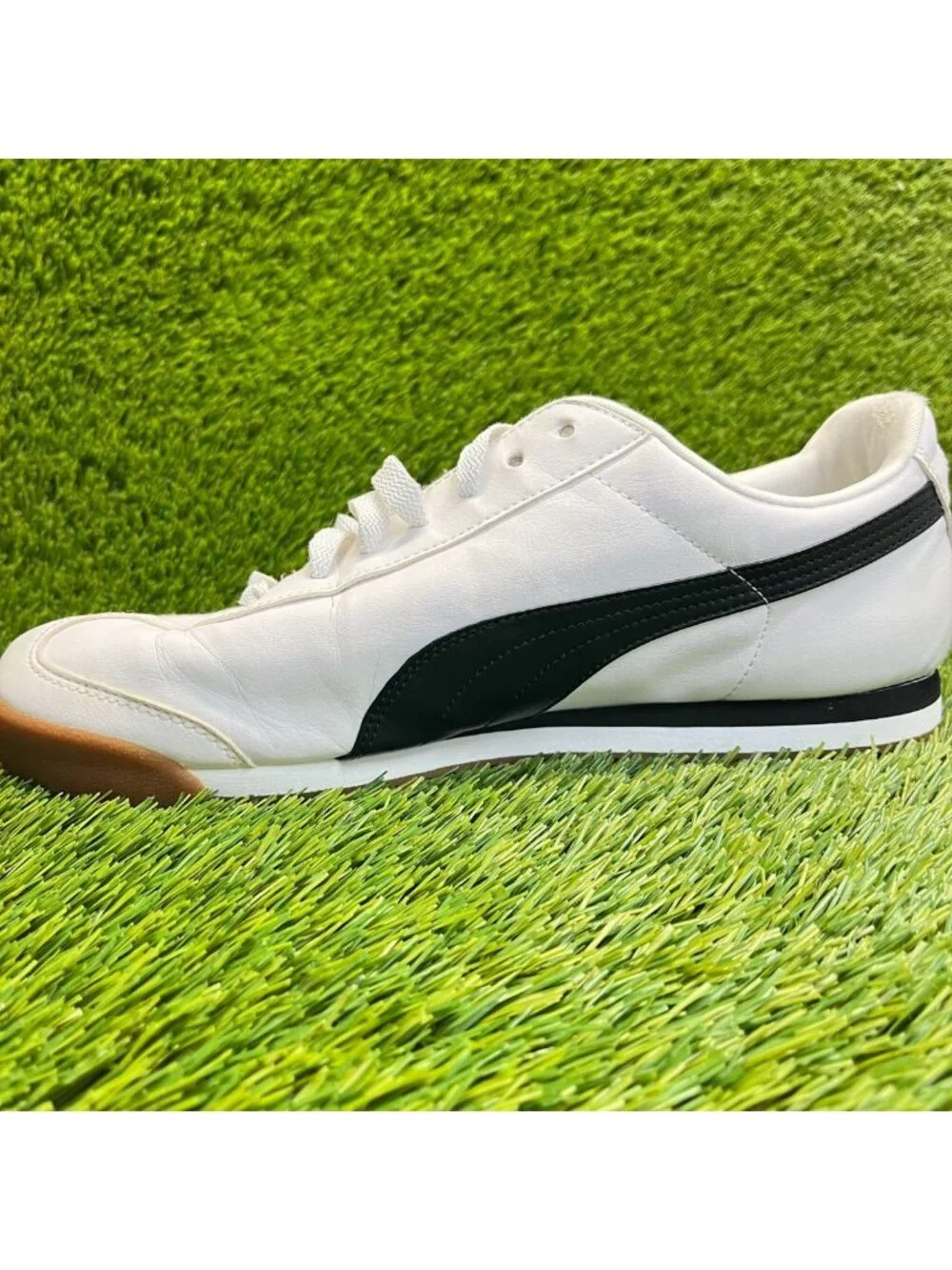 Puma Roma Basic Mens Size 10.5 White Black Athletic Lifestyle Shoes Sneakers